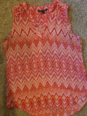 Zac & Rachel Pink, Orange & Cream Chevron Sleeveless Tank